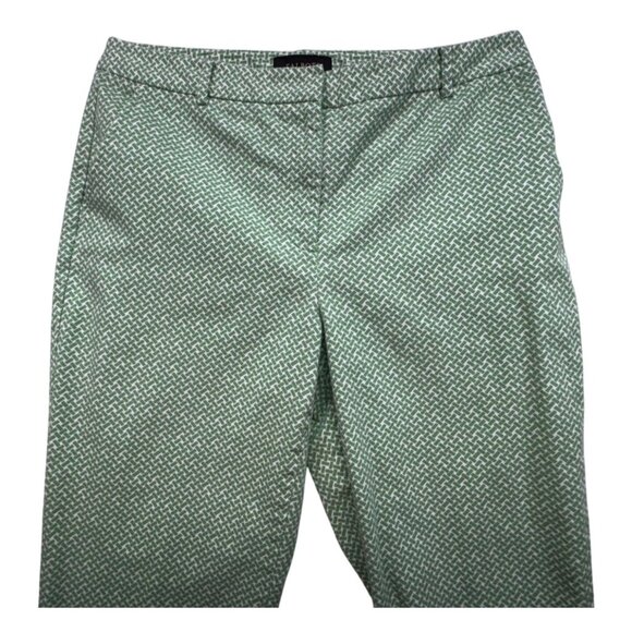 Talbots Womens Heritage Cropped Pants Size 10 Green & White Patterned Beachy - Picture 6 of 15